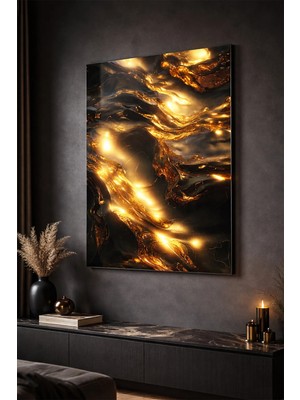 Ahsen resim çerçeve Kırılmaz Cam Tablo 5mm (Kalın) - Ev Işyeri Duvar Dekorasyonu - Soyut Tasarımlar (Dikey)