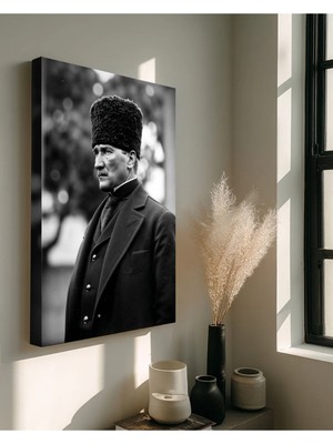 Ahsen resim çerçeve Atatürk Kanvas Tablo Siyah Beyaz Işyeri Ev