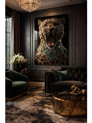 Ahsen resim çerçeve Kırılmaz Cam Tablo 5mm (Kalın) - Ev Işyeri Duvar Dekorasyonu – Leopar Tasarımlar (Dikey)