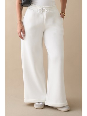 inStyle Şardonlu Bol Paça Ekru Eşofman Altı