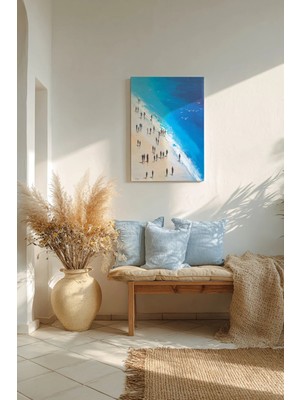 Ahsen resim çerçeve Sahil Kenarı Kumsal Insanlar Yürüyüş Kanvas Tablo Işyeri Ev