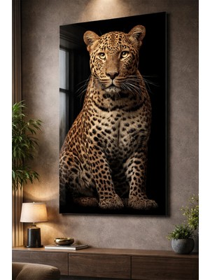 Ahsen resim çerçeve Kırılmaz Cam Tablo 5mm (Kalın) - Ev Işyeri Duvar Dekorasyonu – Leopar Tasarımlar (Dikey)