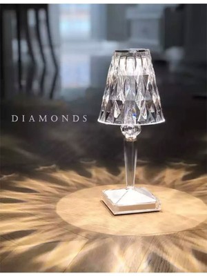 Allians Şık Kristal LED Masa Lambası, Dokunmatik, Renk Değiştiren Abajur