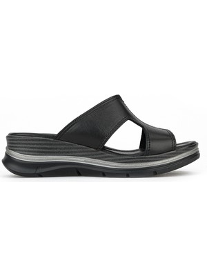 Ziya, Kadın Hakiki Deri Dolgu Terlik 1611020Z2565 Siyah