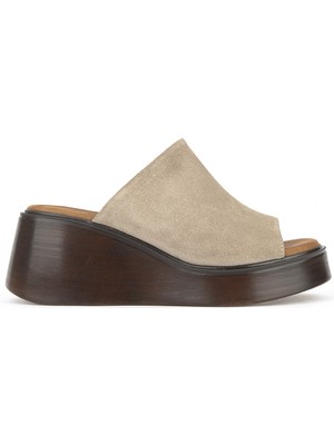 Ziya, Kadın Hakiki Deri Dolgu Terlik 1611047Z1700 Vizon