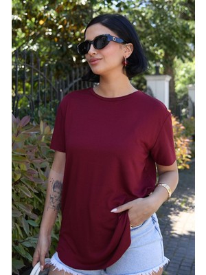 inStyle Düz Basic Tişört Kırmızı