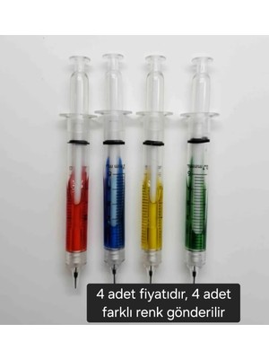 Dogadastore 0,7 Uçlu Şırınga Şeklinde Versatil Kalem 4 Lü Ürün