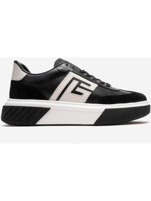 Marcomen Erkek Kalın Taban Bağcıklı Spor Ayakkabı Gerçek Deri Mc 23271 Siyah