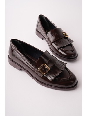 Muggo Tassel Gold Tokalı Püsküllü Kadın Günlük Loafer Ayakkabı