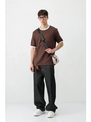 Vamos Kısa Kollu Regular Fit Tişört Kahve