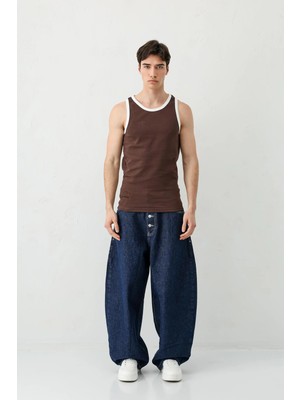 Vamos Oversize Askılı Tişört Kahve