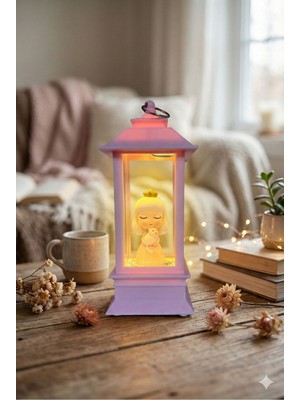 Allians Dekoratif Işıklı Kar Küresi Fener Gece Lambası Pilli Biblo Aydınlatma