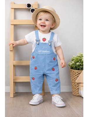 Kısa Kollu Tşört Lü Kız Salopet Alt Üst Takımlar 162 163 101