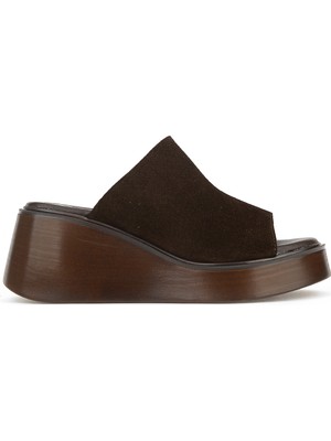 Ziya, Kadın Hakiki Deri Dolgu Terlik 1611047Z1700 Kahve