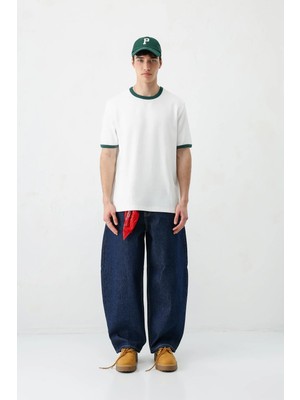 Vamos Kısa Kollu Regular Fit Tişört Ekru