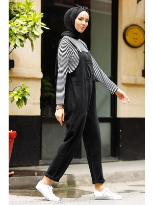 inStyle Lindy Askılı Siyah Salopet