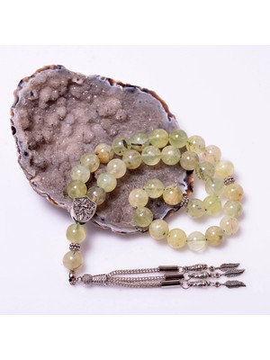 Taş Sandığı Prehnite Taşı Tesbih - 10 mm