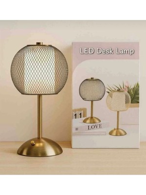 Allians Gold Renkli Şık Masa ve Gece Lambası, LED Aydınlatma ile Tarzınızı Tamamlayın