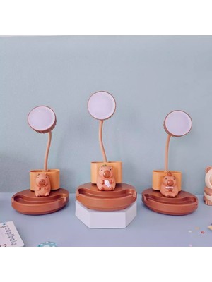 Allians Modern LED Masa Lambası, USB Şarjlı, Kalemlik, Telefon ve Kalemtıraş Özellikli