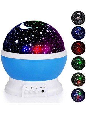 Allians Mavi Projektörlü Çocuk ve Bebek Odası Yansıtmalı Gece Lambası