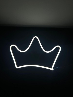 Allians 3D LED Gece Lambası, Neon Tasarım, Kral Tacı, Dekoratif Işık, Şık Aksesuar
