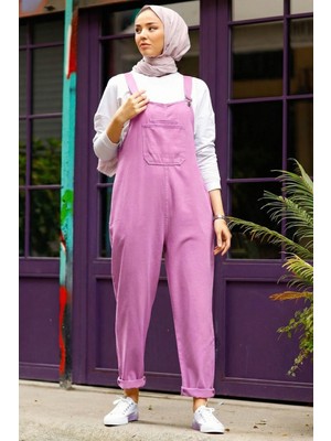 inStyle Lindy Askılı Pembe Salopet