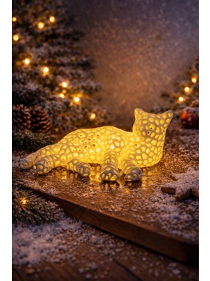 Allians Leopar Desenli LED Işıklı Dekoratif Lamba, Ortam ve Gece Aydınlatması