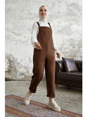 inStyle Lindy Askılı Acı Kahve Salopet