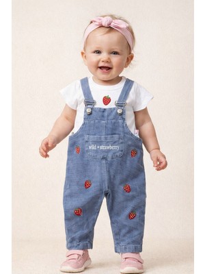 Kısa Kollu Tşört Lü Kız Salopet Alt Üst Takımlar 162 163 101