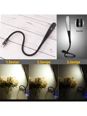 Allians USB Girişli 14 Ledli 3 Kademeli Dokunmatik Masa ve Kitap Okuma Lambası