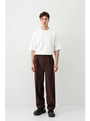 Vamos Baggy Fit Pilili Pantolon Kahve