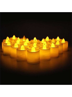 Allians 24 Adet Sarı ve Beyaz LED Tealight Mum Dekoratif Aydınlatma Seti