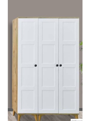 Yuvaset Home Maye Kare 3 Kapılı Beyaz Dolap