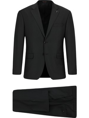 Abdullah Kiğılı 7 Drop Super Slim Fit Eksra Dar Kesim Mono Yaka Yünlü Takım Elbise