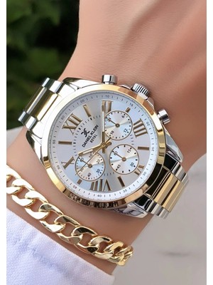 Orijinal Çelik Kadın Kol Saati Su Geçirmez Gold Gümüş Renk Hediye Bileklik DKH482