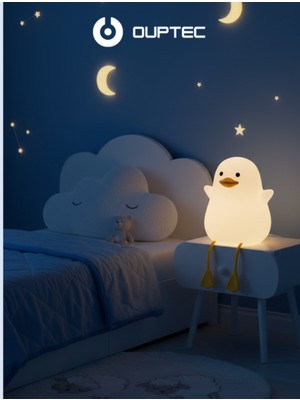 Allians Sevimli Civciv Figürlü Renkli LED Gece Lambası, Dokunmatik, Şarjlı