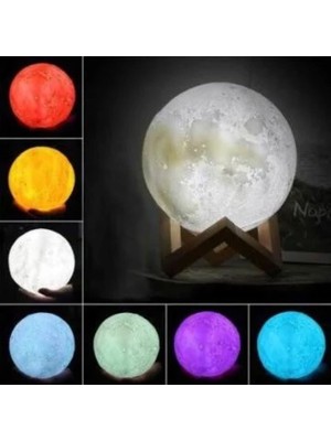 Allians 3D Ay Şekilli Dokunmatik Gece Lambası, 6 Renkli, Usb, Standlı