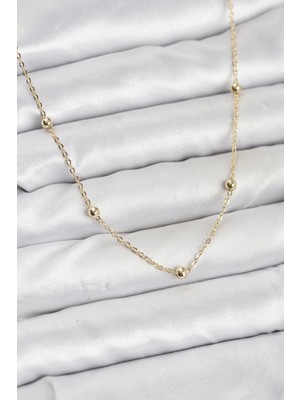 VeraGlobe Buğz cm Gold Renk Top Zincirli Kadın Kolye