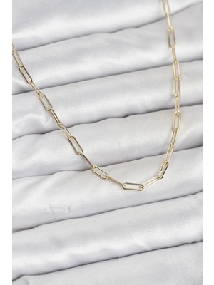 VeraGlobe Buğz cm 14K Gold Renk Pirinç Ataç Zincir Kadın Kolye