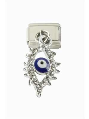 SiHako Göz Zirkon Taşlı Sallatılı Çelik Charm