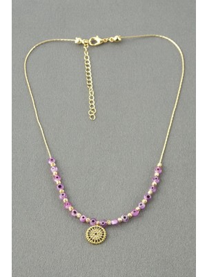 SiHako Nazar Boncuklu Zirkon Taşlı Kolye