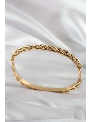 Pazarcan Çelik Gold Renk Burgu Zincir Model Kadın Kelepçe