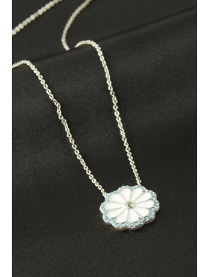 SiHako Papatya Mineli Zirkon Taşlı Kolye