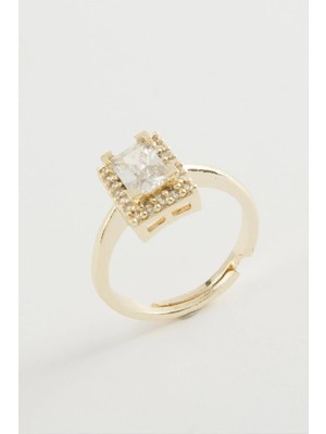 SiHako Dikdörtgen Tek Taşlı Yüzük