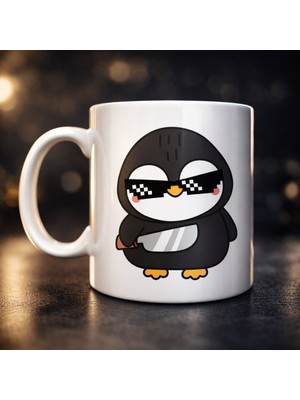 urfakent bilişim ve medya danışmanlık Havalı Penguen Tasarımlı Porselen Kupa Model 88 – Eğlenceli, Cool & Enerjik Kahve Kupası