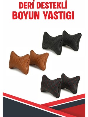 Peugeout E-208  Uyumlu Araç-Oto Deri Boyun Destek Yastığı