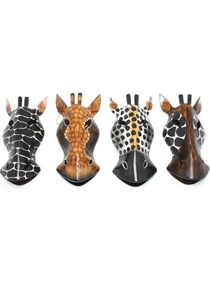 VeraGlobe Buğz Ahşap Duvara Asmalı 20 cm Zebra Maske