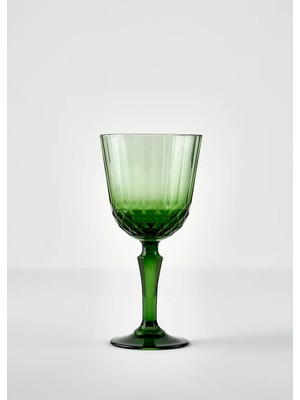 Yeşil Renkli Bella Maison Colore Cam Kesme Kadeh 310 cc Kulpsuz Şık Sunum