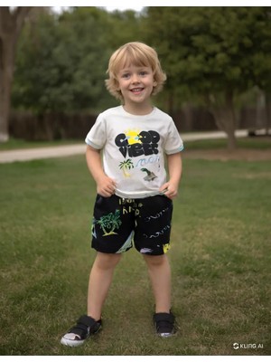 Almira Anne Bebek Good Vibes Desenli Erkek Çocuk Takımı Şortlu - Yaz Sezonu Trendleri