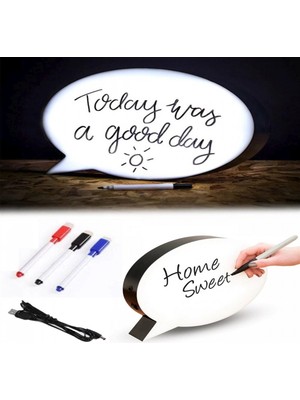 Pazarcan Mesaj Panosu Kalemle Yazılabilen Konuşma Balonu Görünümlü Işıklı